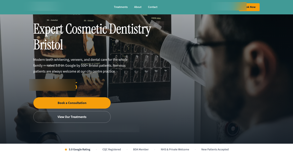 After: the same Bristol dental practice rebuilt by CleanSite Studio